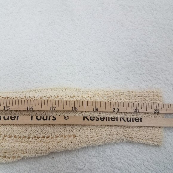 NEW ASTR XS Faux Wrap V-neck Pointelle Knit Pullover Sweater in Beige Cream - Picture 8 of 10